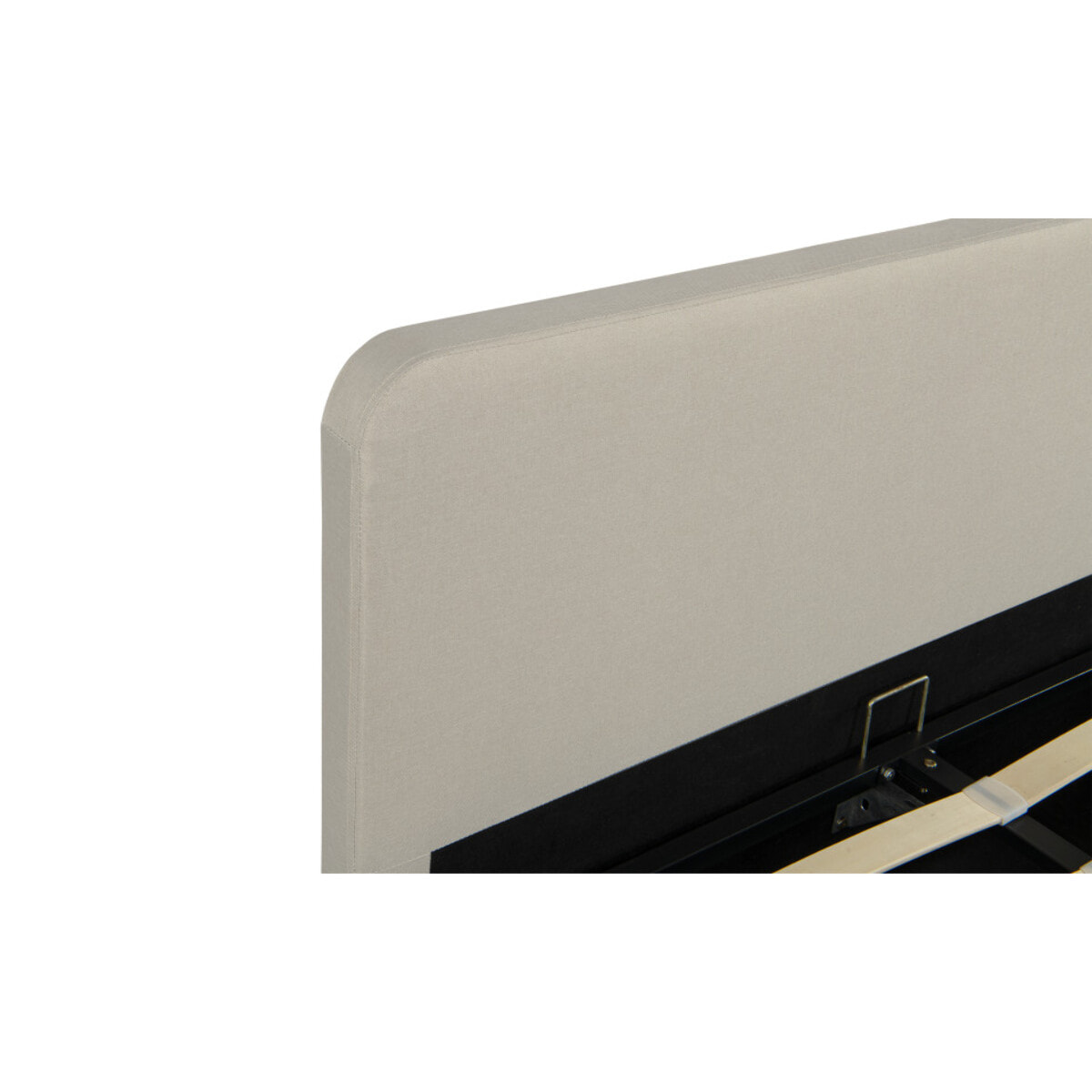 Lit avec tete de lit arrondie Louise - Beige