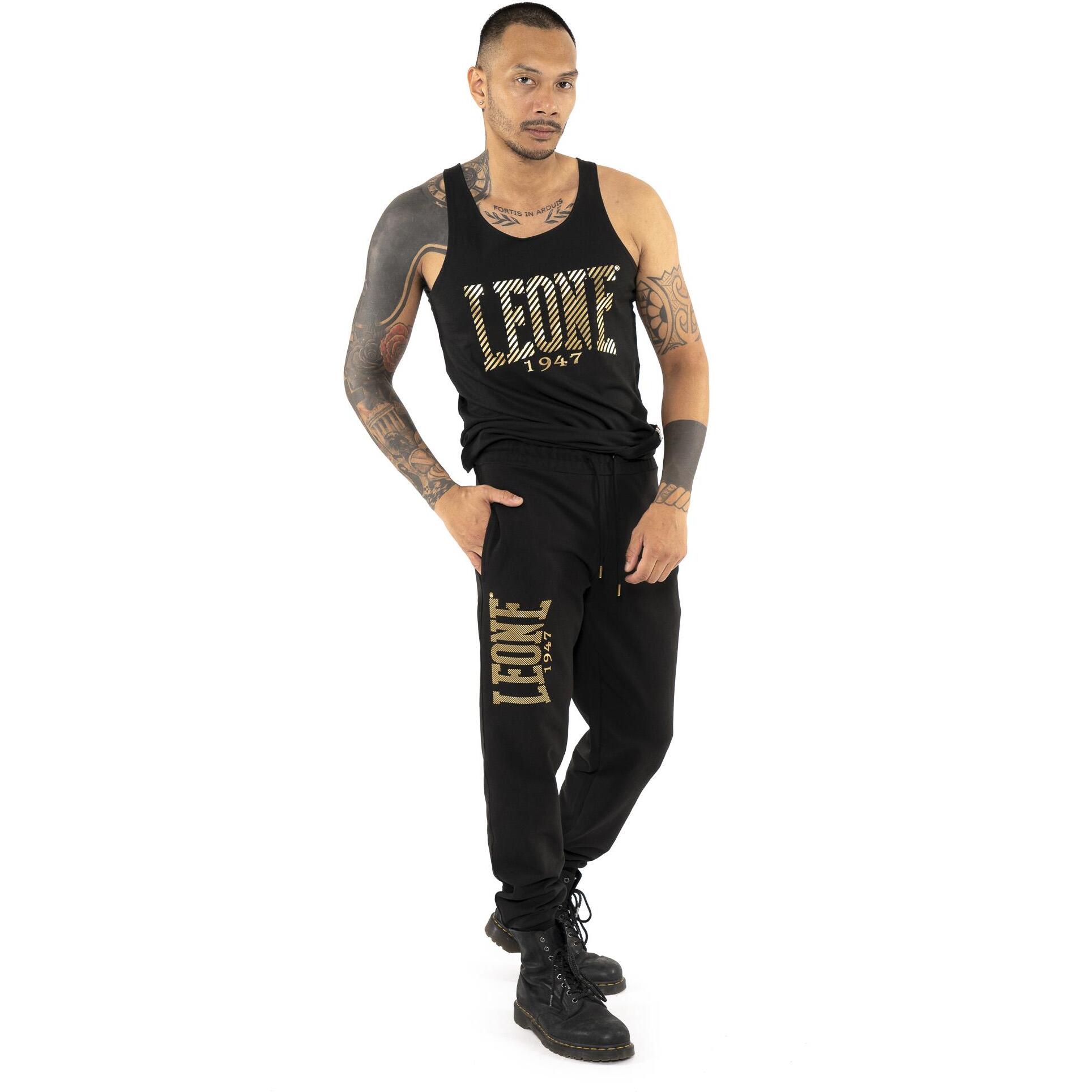 Pantaloni da uomo in cotone non garzato Leone Stripe Gold