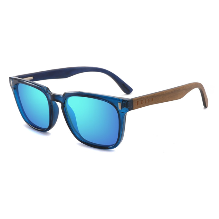 Gafas de Sol Feler 1558M-4 Polarizadas de Madera Unisex 52 mm