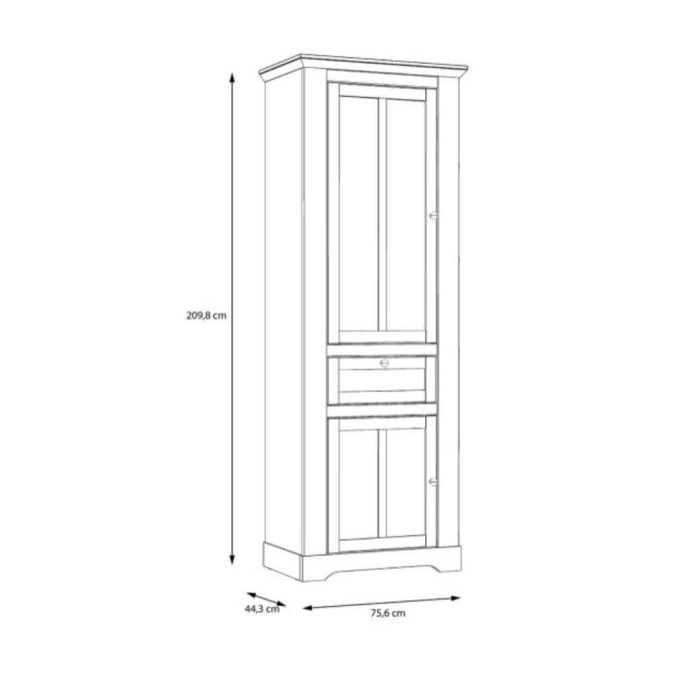 Vitrine en bois effet chêne clair blanchi L75cm - ILONA