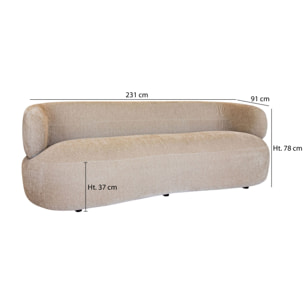Canapé en velours texturé beige 2 places GLOVE