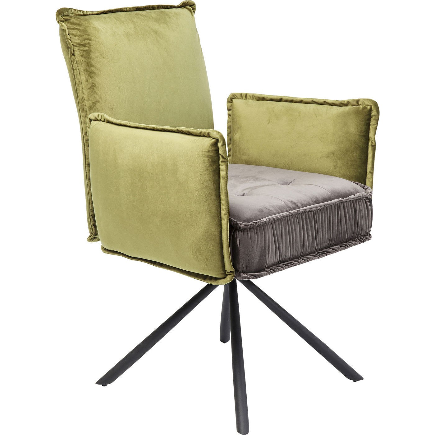 Chaise avec accoudoirs Chelsea verte et grise Kare Design