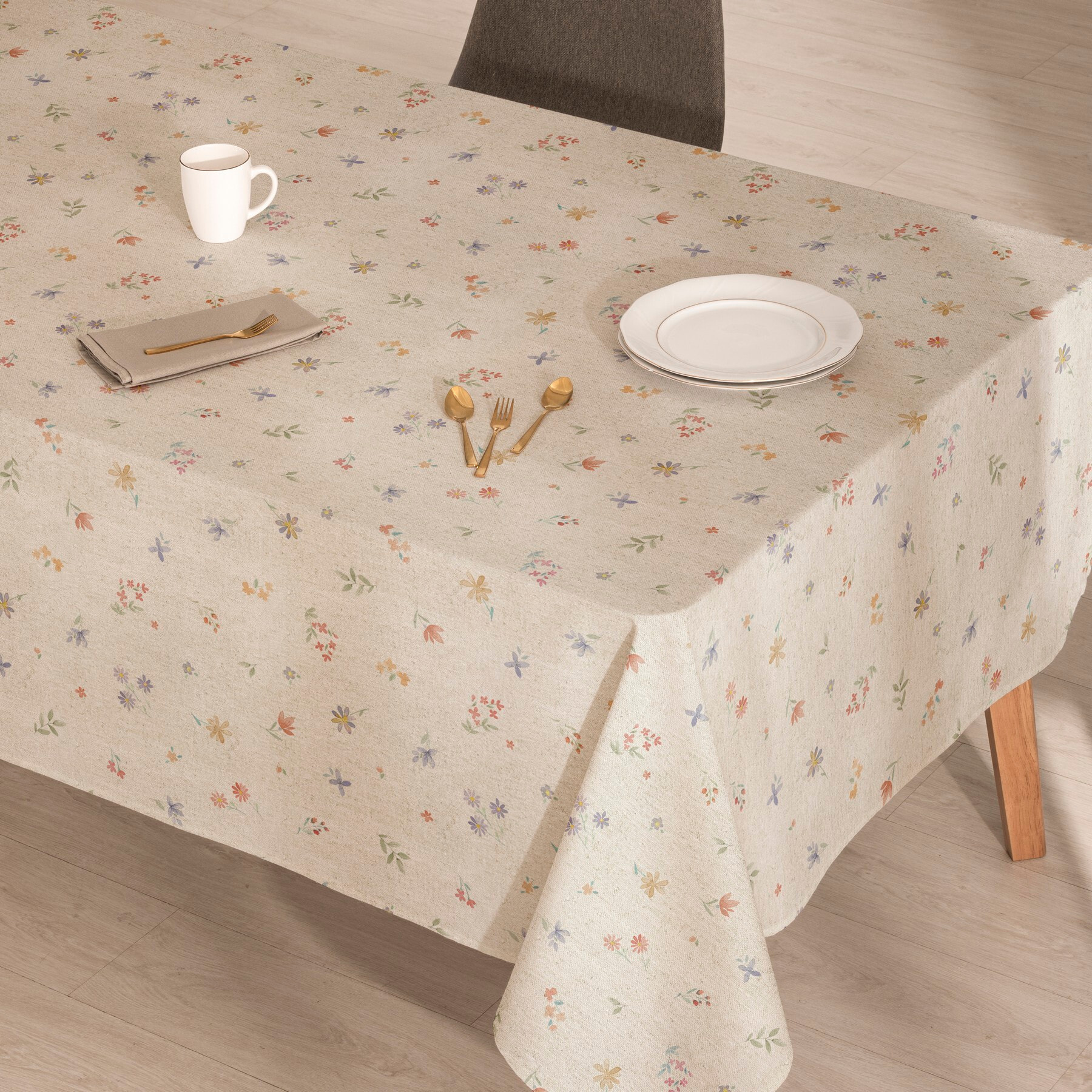 Mantel estampado antimanchas SHAYLA MULTICOLOR