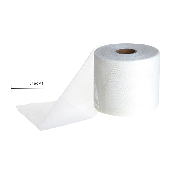 Tulle Rotolo 12,5 100 Mt - Pezzi 3 - 5X20X5cm - Colore: Bianco - Bianchi Dino - Decorazioni Varie