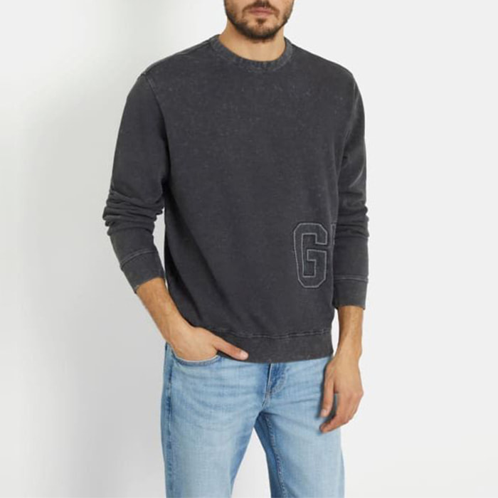 Sweat - 100% coton - logo - gris foncé