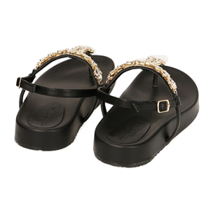 Sandali infradito gioiello neri