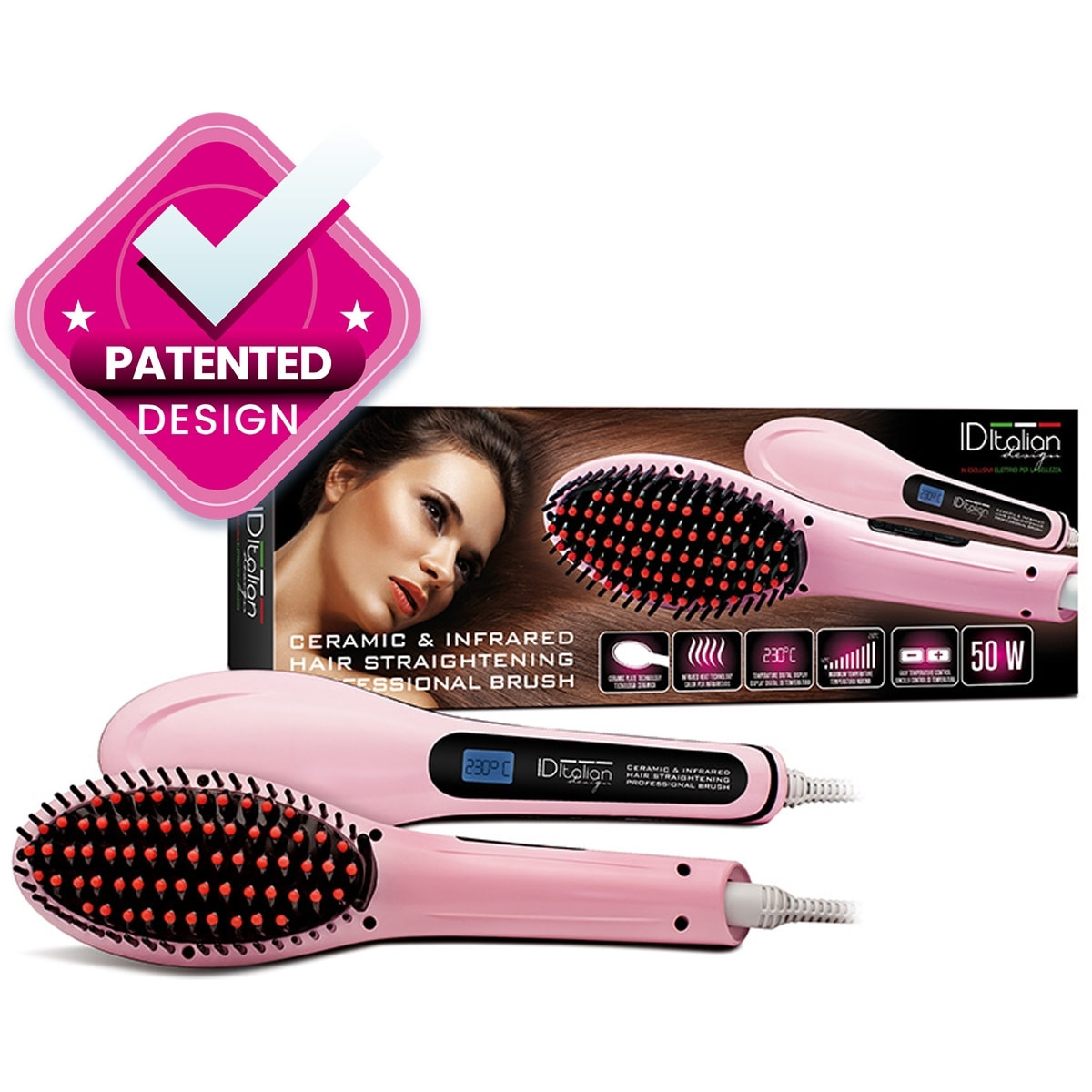 Brosse de lissage professionnelle - 50 w - 27 x 8 cm