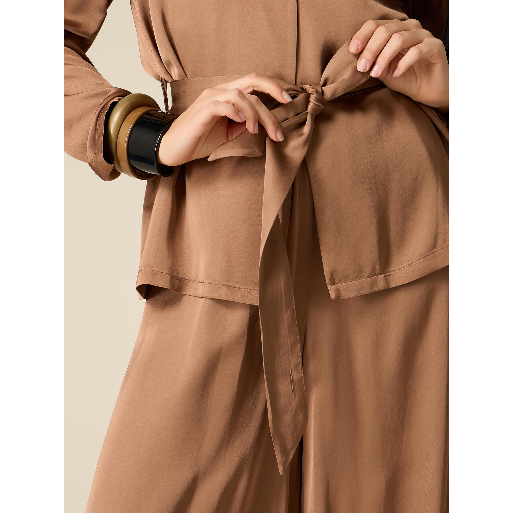 Oltre - Giacca destrutturata in raso di viscosa - Marrone