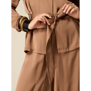 Oltre - Giacca destrutturata in raso di viscosa - Marrone