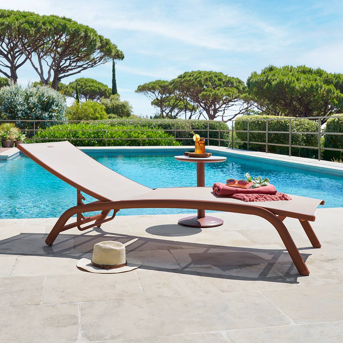 Transat Bonao beige lin/acajou