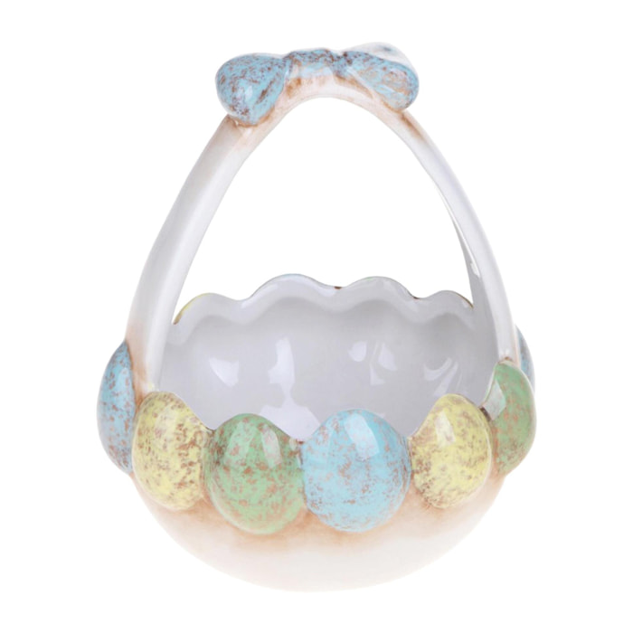 Cestino con uova colorate - Colore Multicolore - 10,5xH12,8x10,3cm - Bianchi Dino