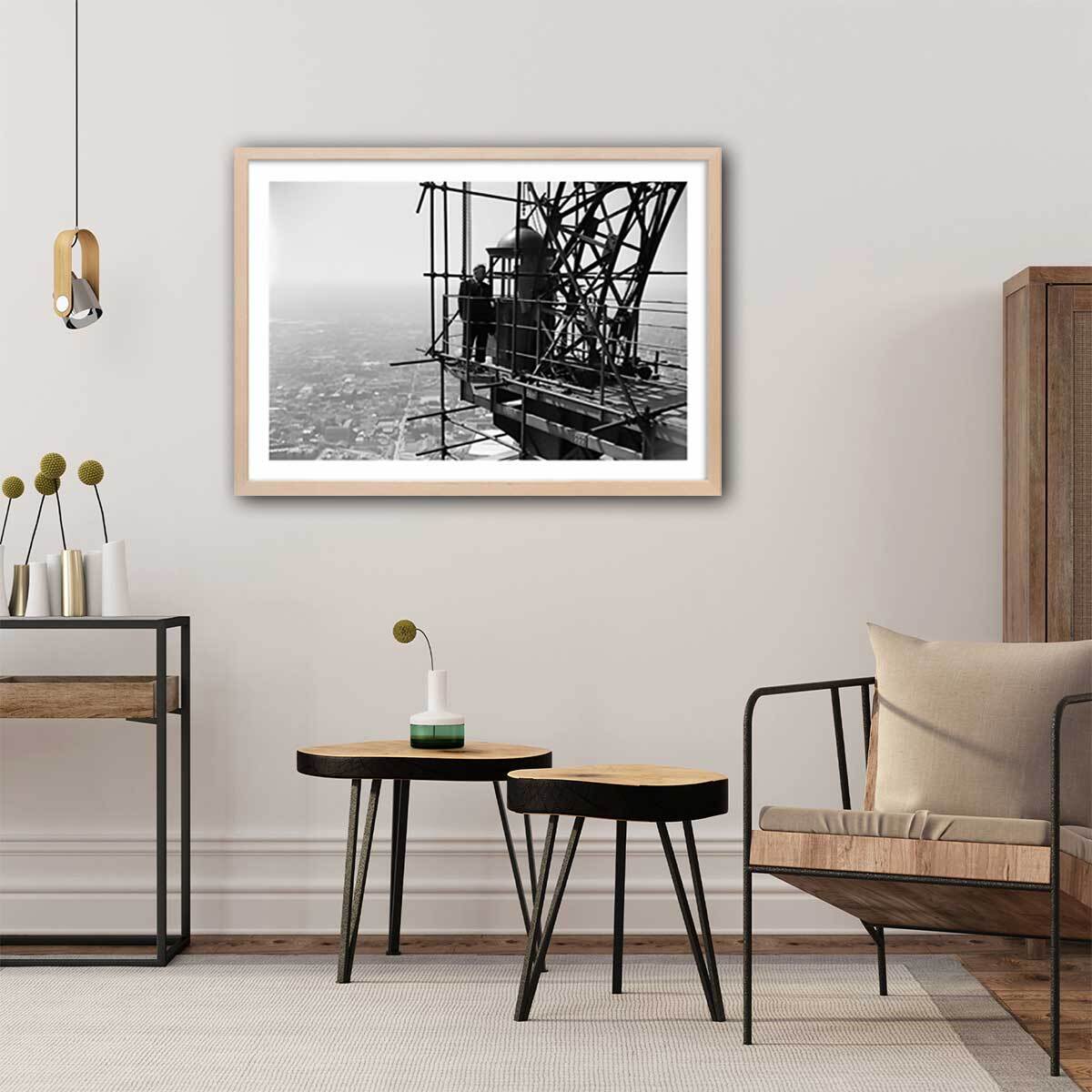 Affiche photo d'art - Télévision - La Tour Eiffel,1950 Affiche + cadre en bois - Chêne