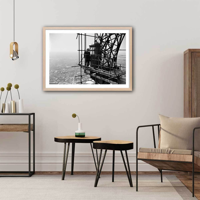 Affiche photo d'art - Télévision - La Tour Eiffel,1950 Affiche + cadre en bois - Chêne