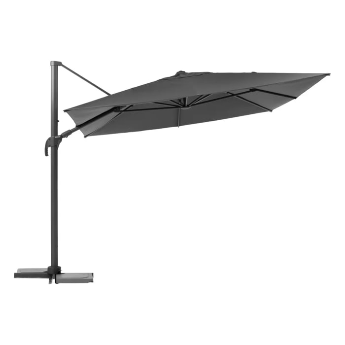 Parasol déporté rectangulaire "Melhia" anthracite 4x3m