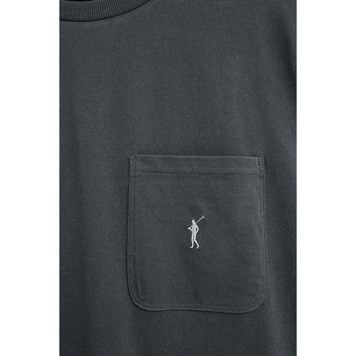 Maglietta grigio pietra con tasca e logo Rigby Go