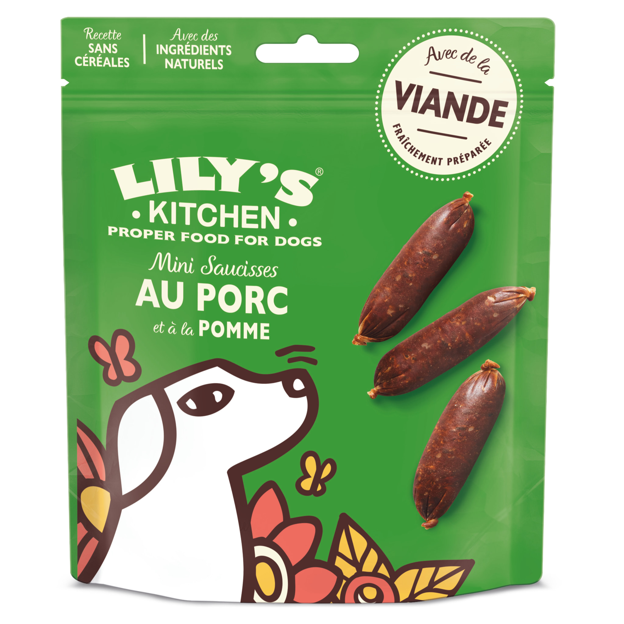 Lily's Kitchen Chien Saucisses au porc et à la pomme 70 g - Lot de 8