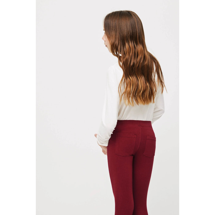 Leggings basico color castagna per ragazze