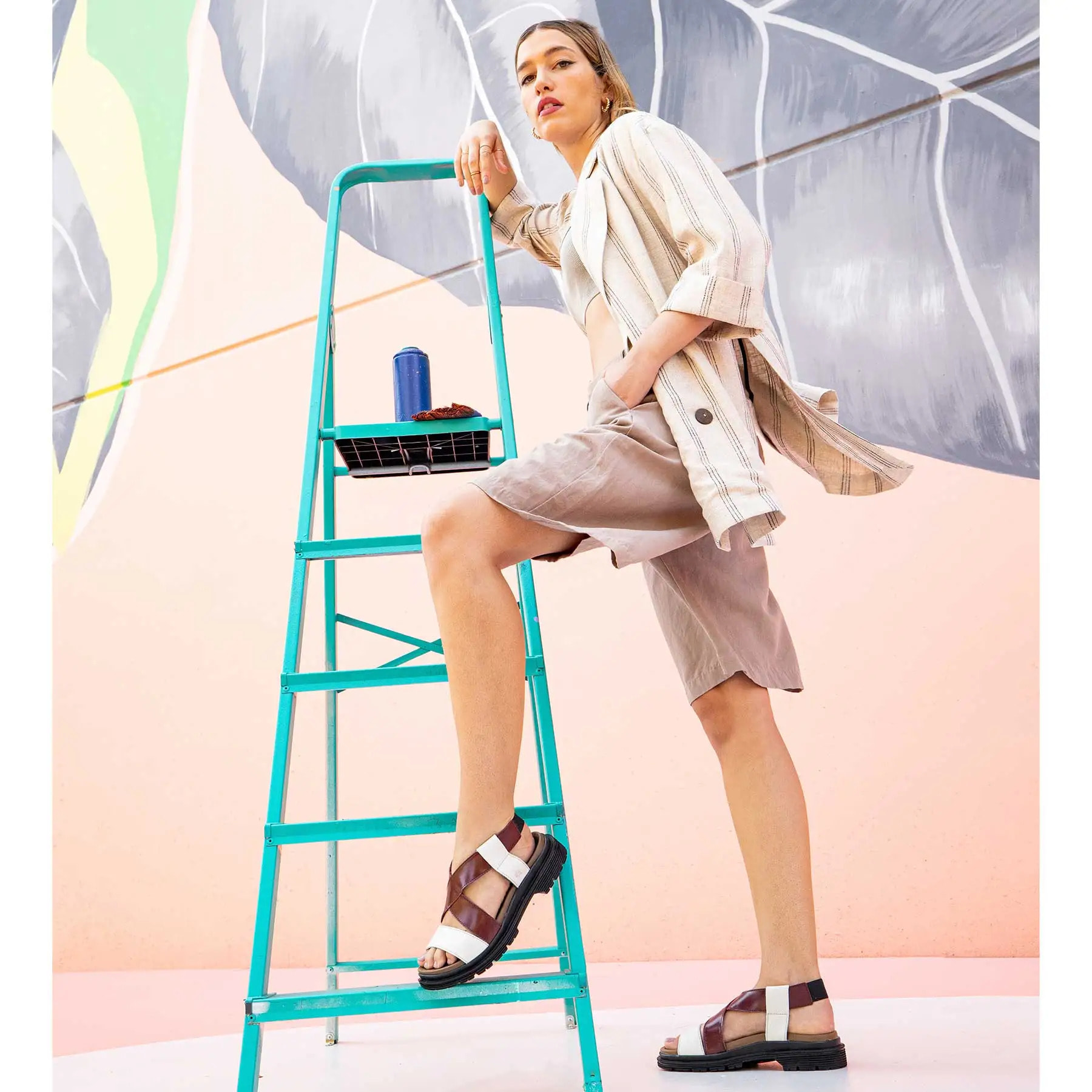 Sandalias 1553 MULTI CREAM/ BIRMINGHAM color Cream