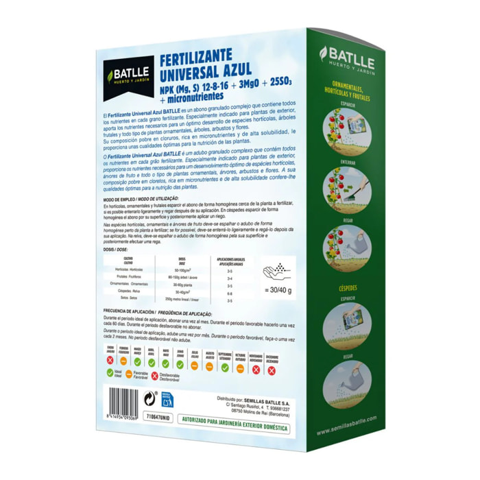 Fertilizante Universal Azul Batlle 2,5 kg