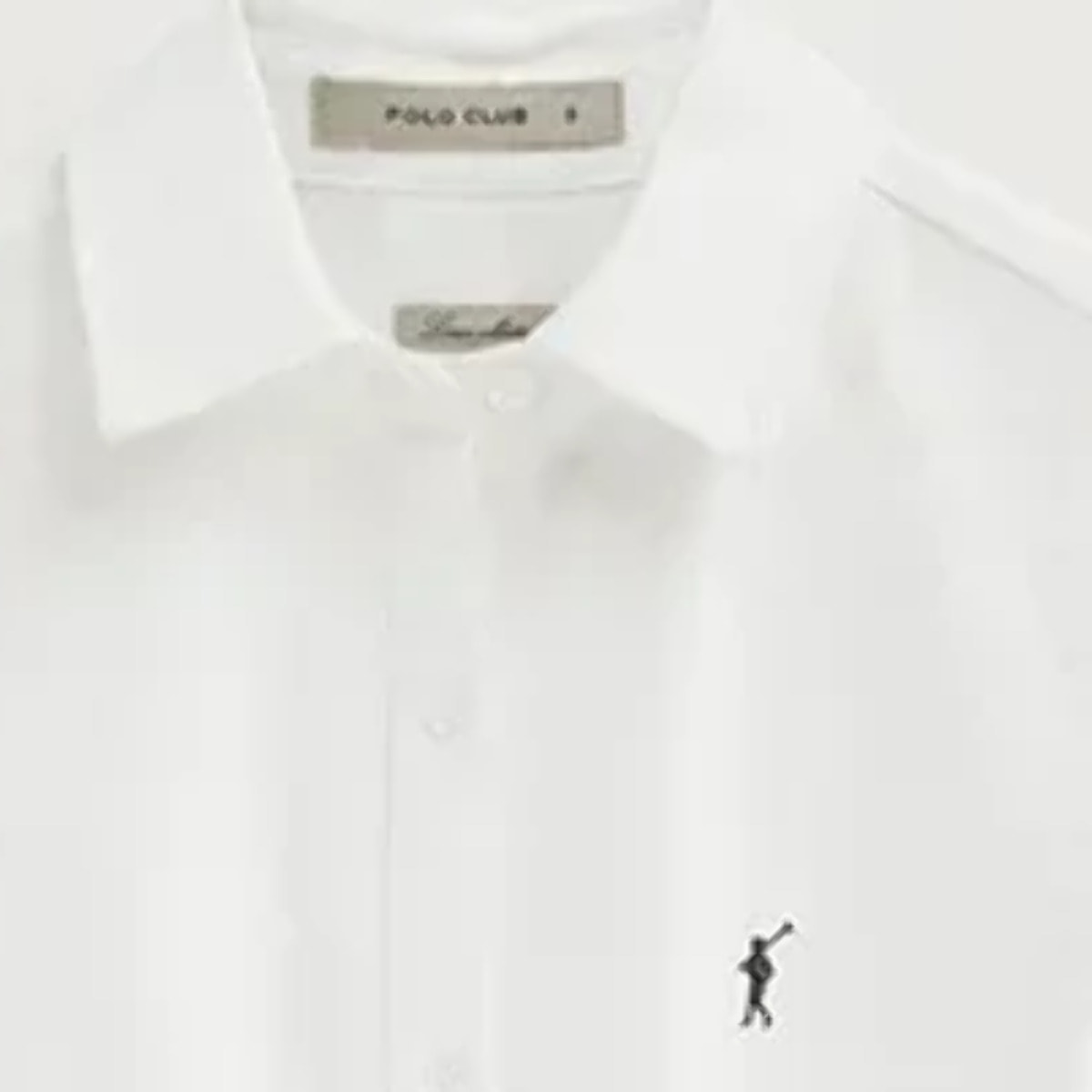 Vestito chemisier cotolino bianco a maniche lunghe con logo Rigby Go