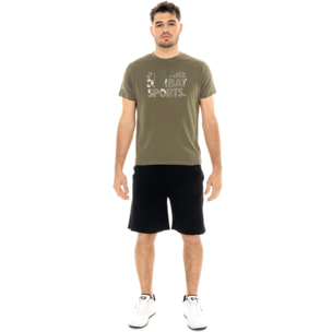 Set completo da uomo con t-shirt e pantaloncino mimetico Leone Military 1947