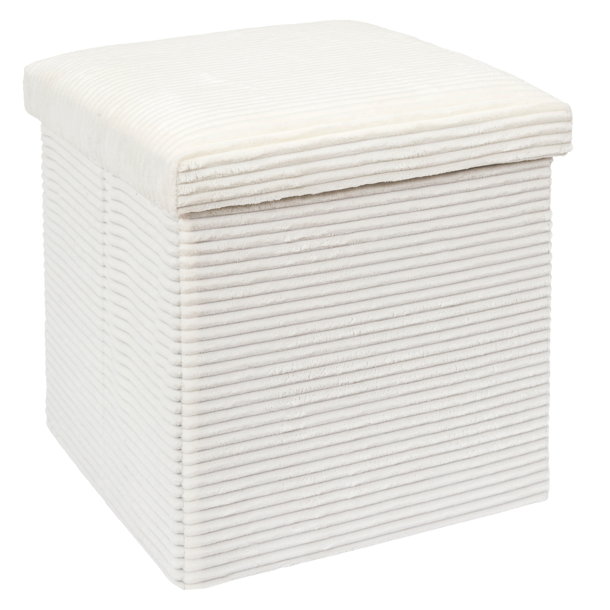 Coffre Pouf Pliable Cotele Scott Beige