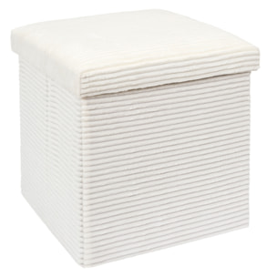 Coffre Pouf Pliable Cotele Scott Beige