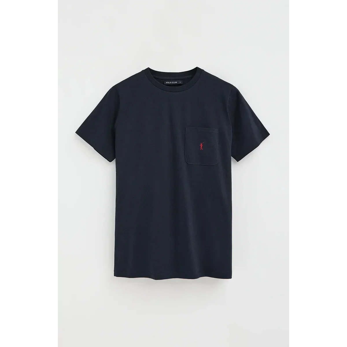 Camiseta azul marino con bolsillo y logo Rigby Go