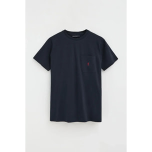 Camiseta azul marino con bolsillo y logo Rigby Go