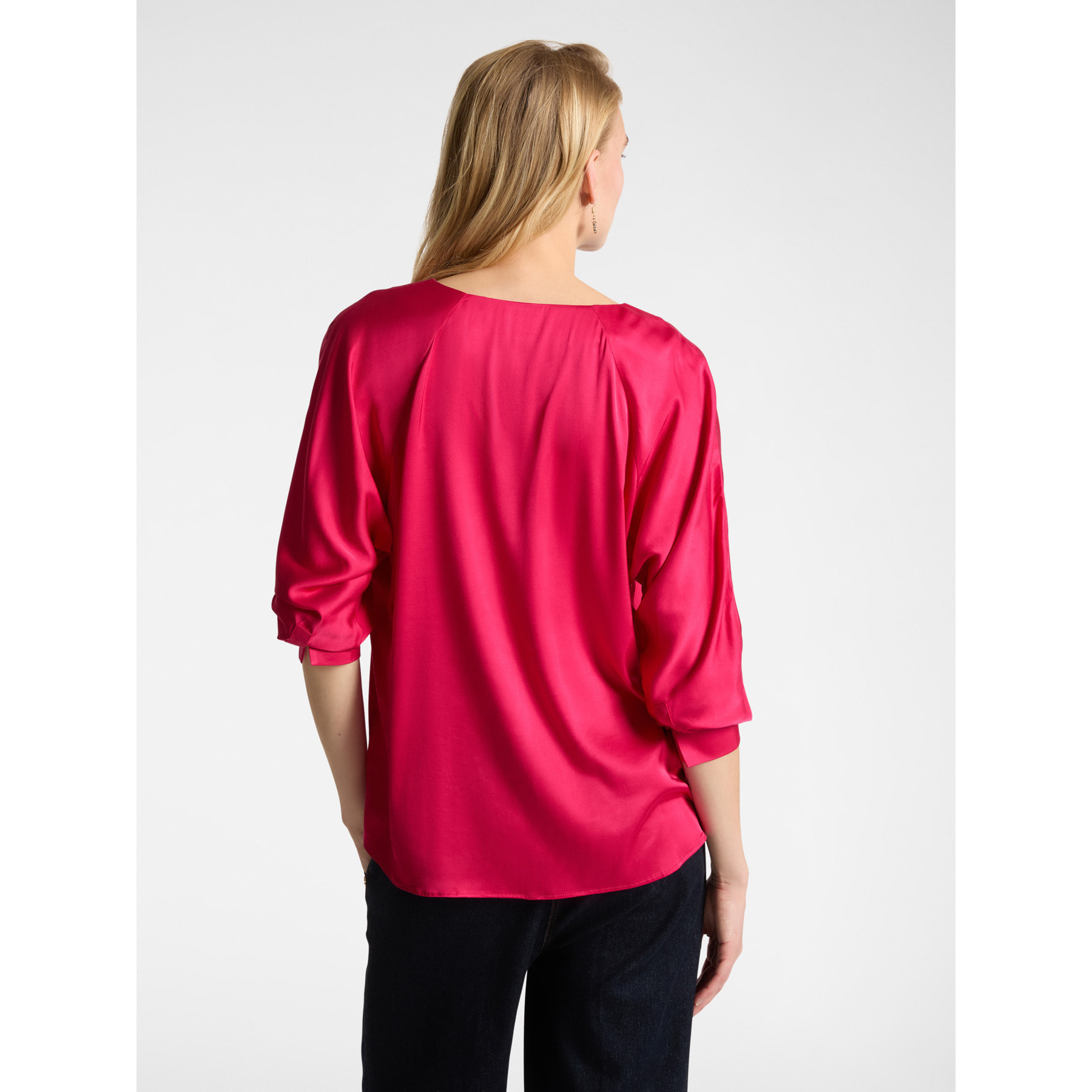 Elena Mirò - Blusa de satén de viscosa LENZING™ ECOVERO™ - Fuchsia