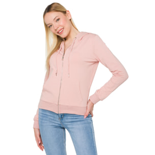 Felpa full zip Hot Buttered Nathalie rosa