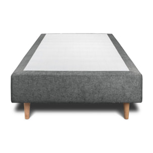 Lit avec tête de lit tapissée tissu et sommier tapissier Ep20