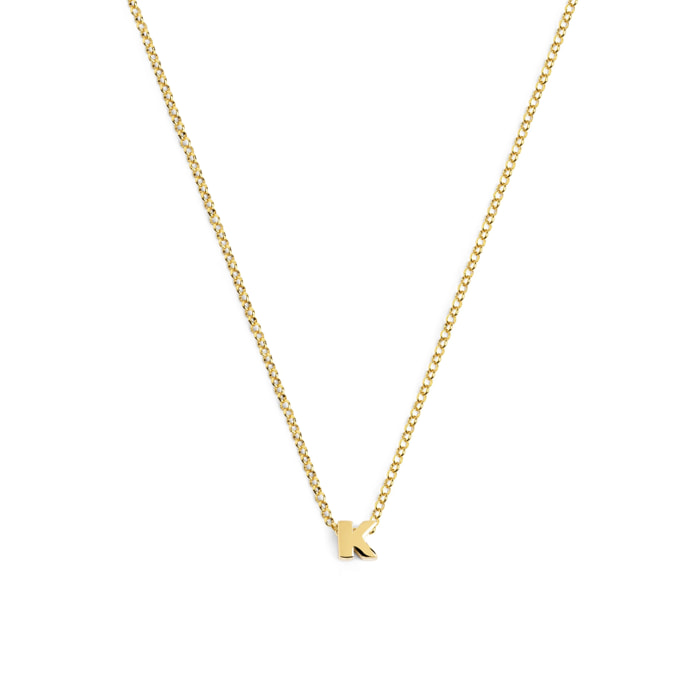 Collar Personalizado Single Letter Plata Baño Oro