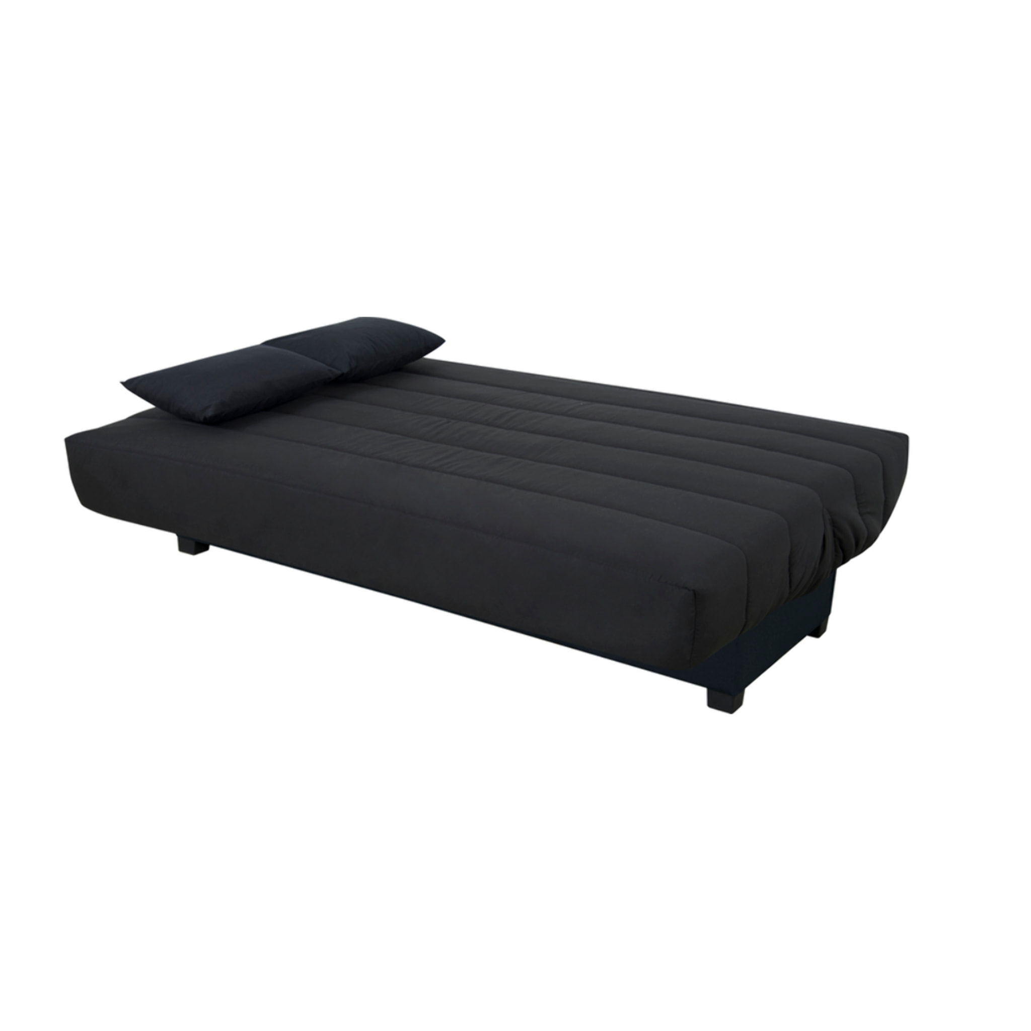 Canapé convertible Cecilia, matelas Simmons ressorts, 130 x 190 cm, noir