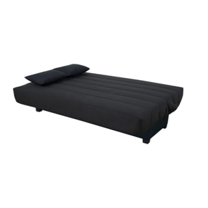 Canapé convertible Cecilia, matelas Simmons ressorts, 130 x 190 cm, noir