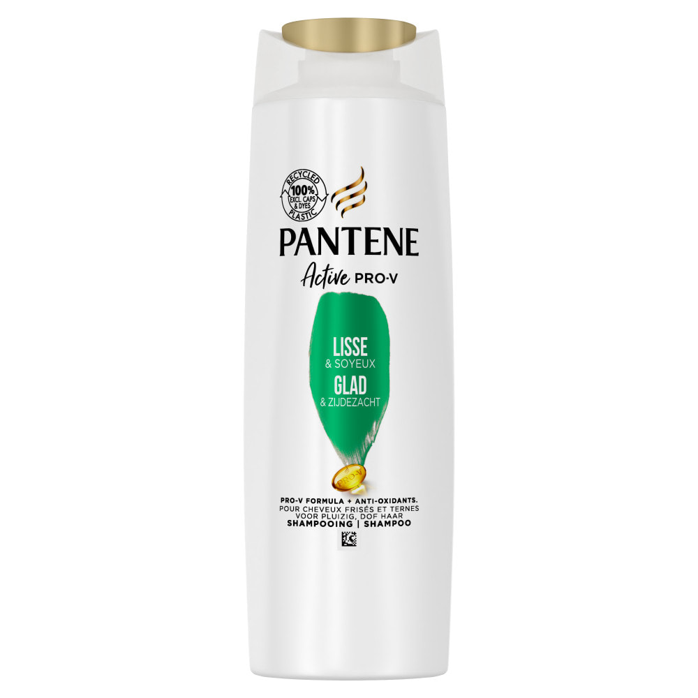 6 Pantene Shampoing Lisse & Soyeux, Pour Cheveux Frisés et Indisciplinés, 225ml