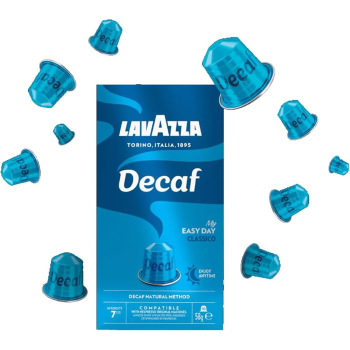 Decaf x10.  Capsules compatibles Nespresso en aluminium