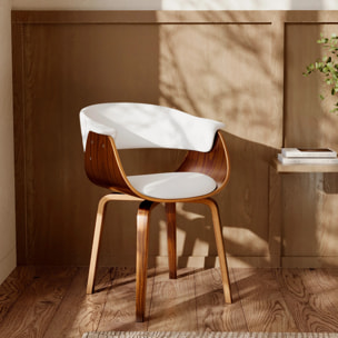 Chaise en cuir synthétique blanc - Piada