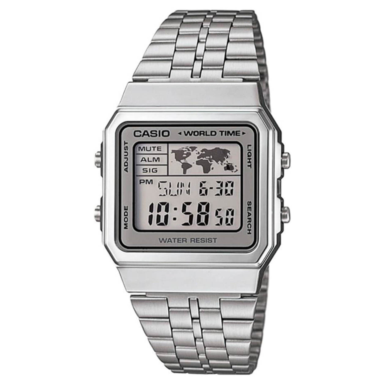 Reloj Casio A500WA-7DF Hombre Digital Cuarzo con Correa de Acero inoxidable