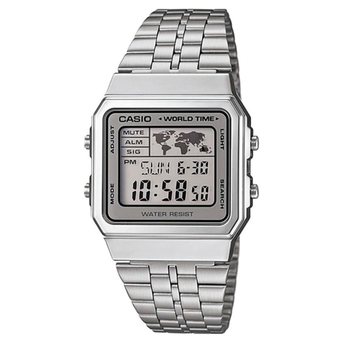Reloj Casio A500WA-7DF Hombre Digital Cuarzo con Correa de Acero inoxidable