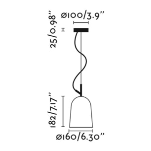 STUDIO 160 lámpara colgante negra