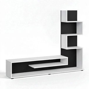 Mueble de salón Moobi en color blanco artik negro y medidas 160 x 124 cm Blanco Artik (Blanco Mate) - Negro