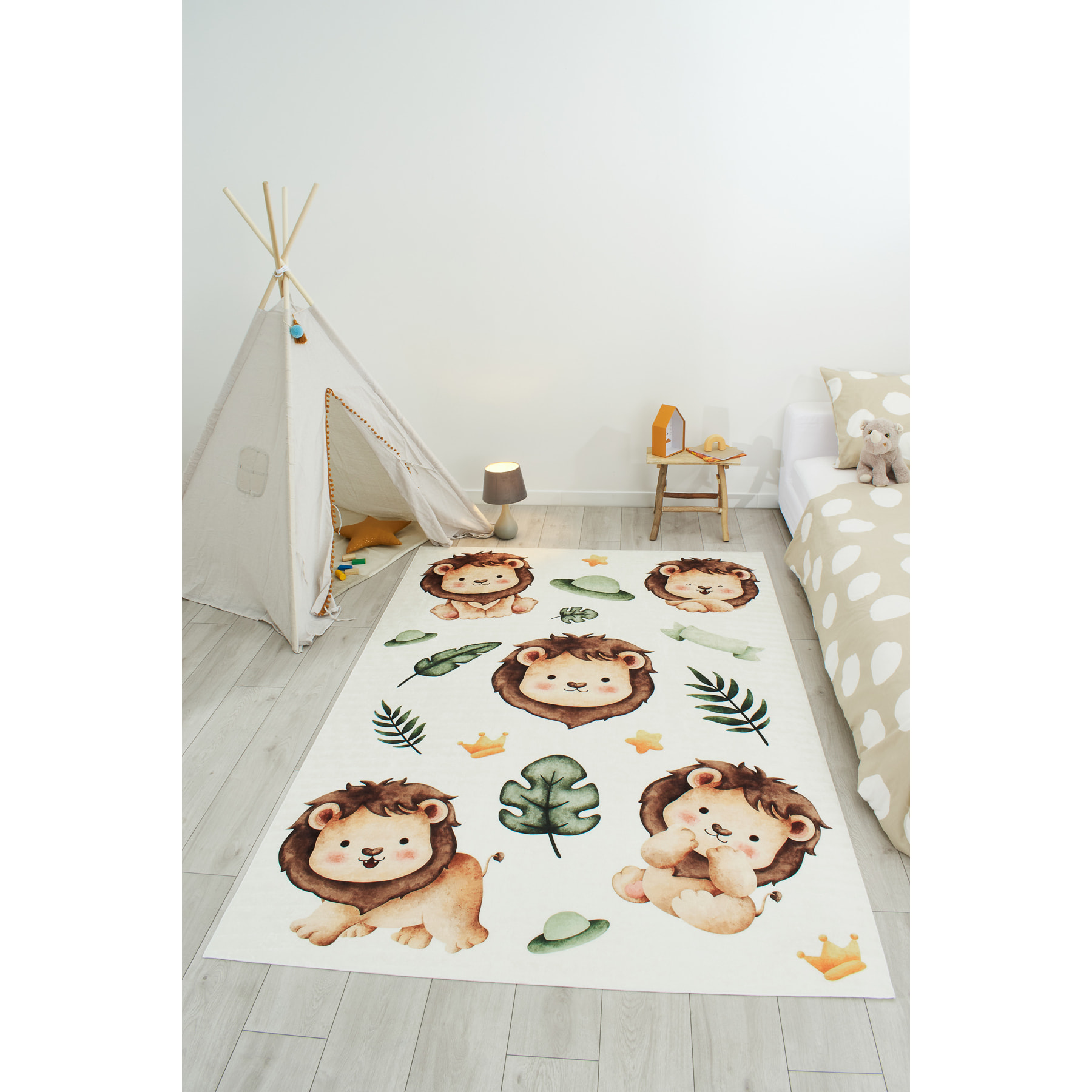 HAPPY - Tapis enfant motif Lion jungle