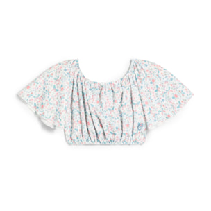 Camiseta Manga Corta de Niña con Estampado Multicolor