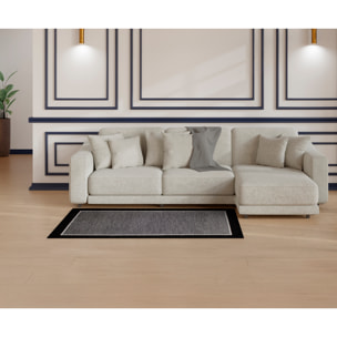 TAPPETO ARREDO ROMA NERO CHIARO CON FONDO ANTISCIVOLO