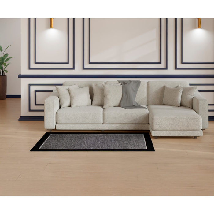 TAPPETO ARREDO ROMA NERO CHIARO CON FONDO ANTISCIVOLO