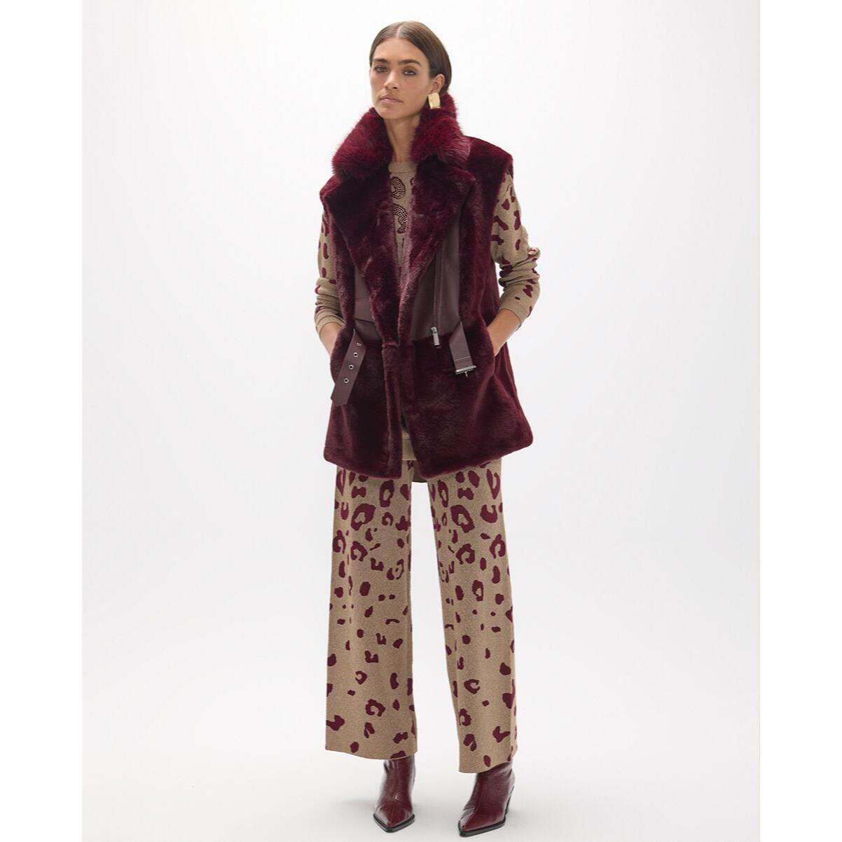 Pantaloni in jacquard di mucca