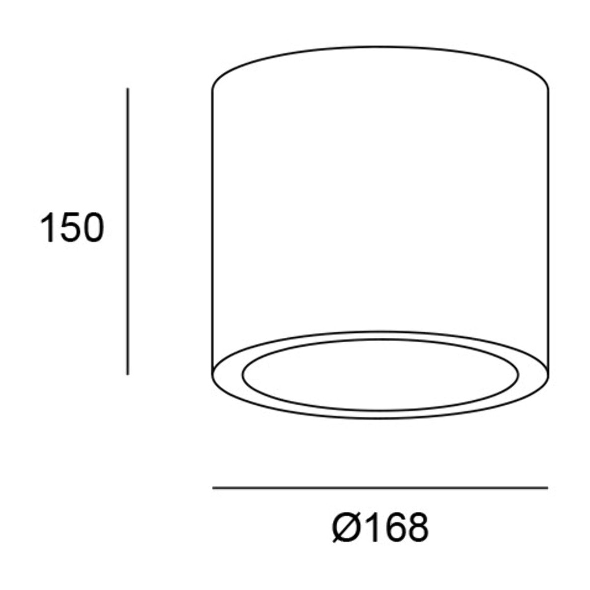 LEDS C4 Plafon Ip66 Cosmos Led Ø168Mm Led 23W Blanco Cálido - 3000K On-Off Gris Urbano