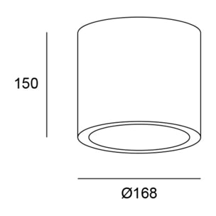 LEDS C4 Plafon Ip66 Cosmos Led Ø168Mm Led 23W Blanco Cálido - 3000K On-Off Gris Urbano