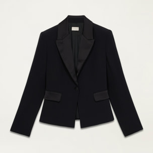 Oltre - Blazer con dettagli in raso - Nero